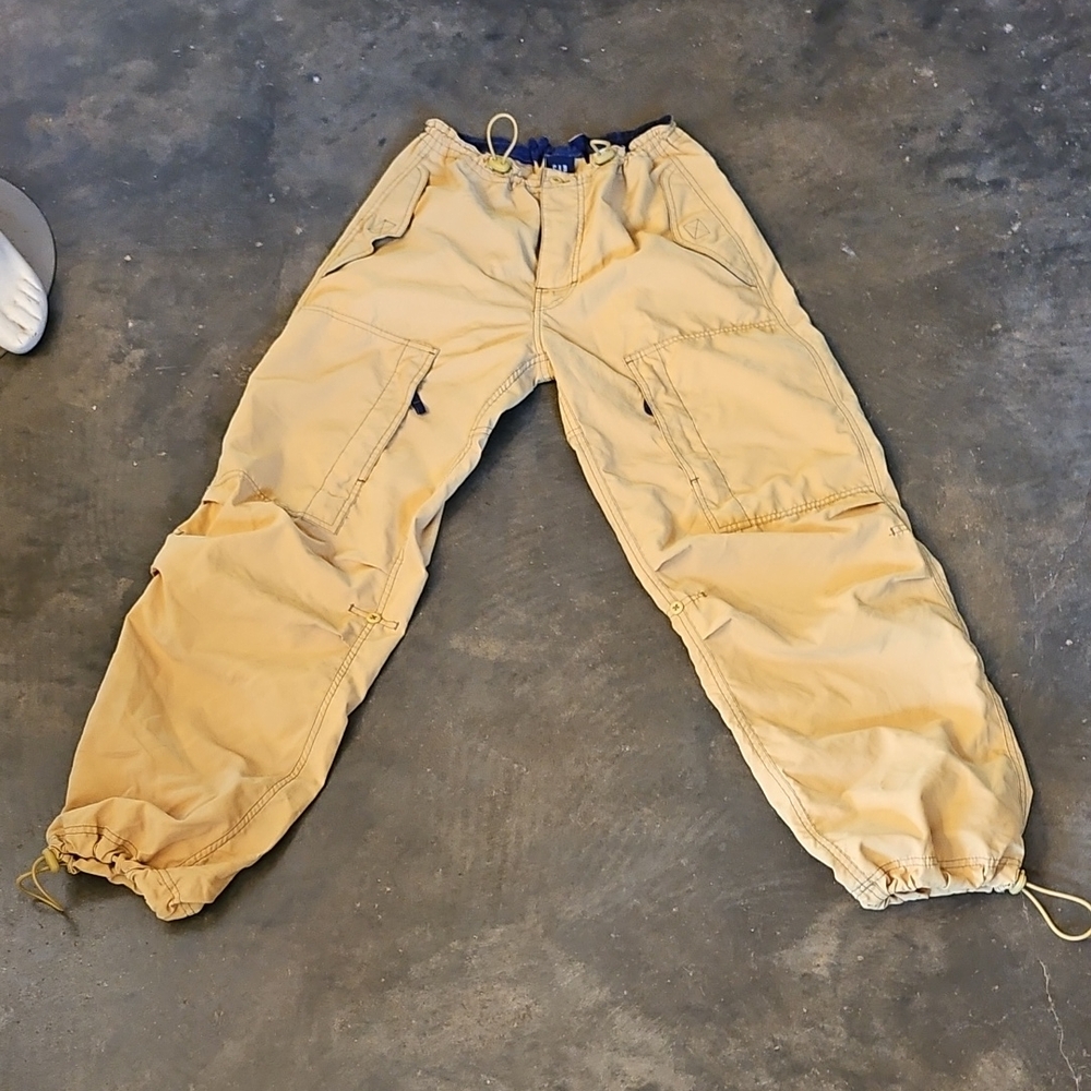 Vintage Gap Cargo Pants XS Y2K Baggy Military Army Parachute Mustard
